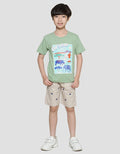 Little M On Safari Print Kaos Lengan Pendek Anak Laki-laki