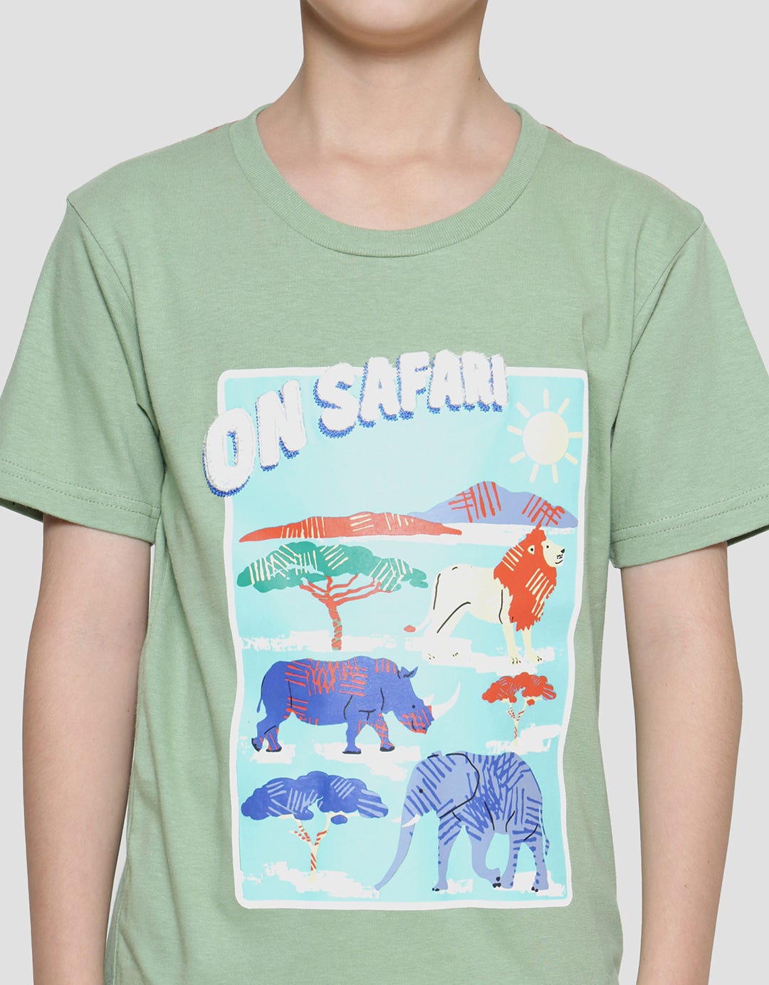 Little M On Safari Print Kaos Lengan Pendek Anak Laki-laki