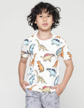 Little M Dino Print Style Kaos Anak Laki-laki
