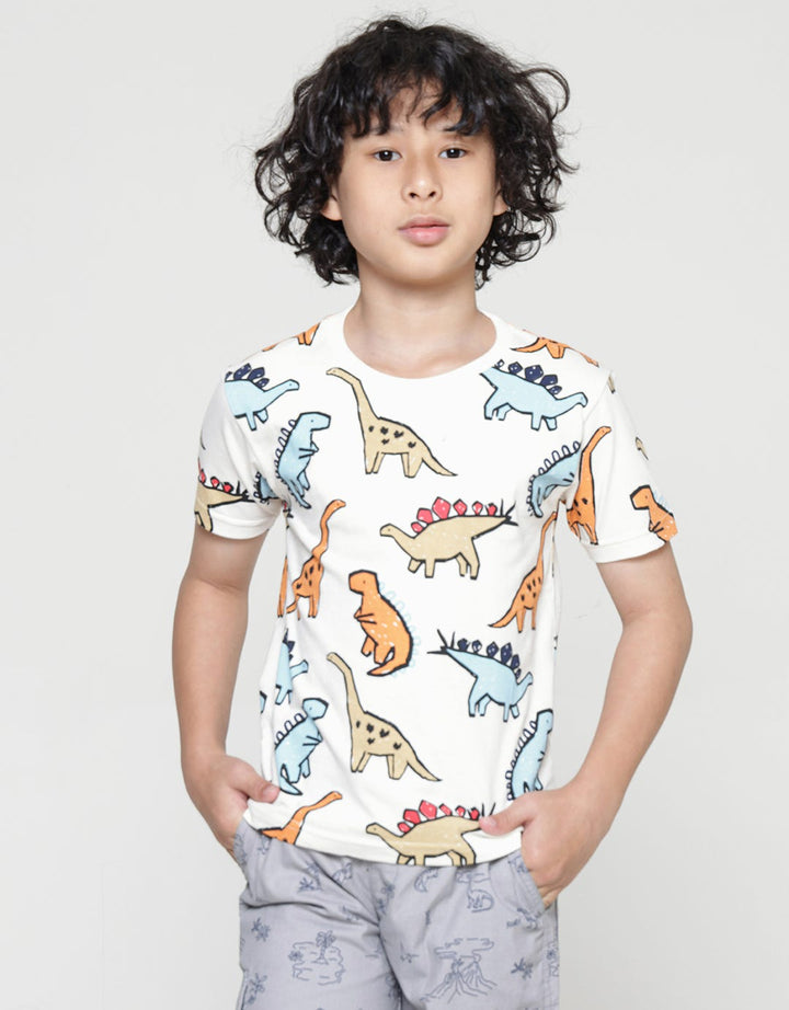 Little M Dino Print Style Boys T-Shirt
