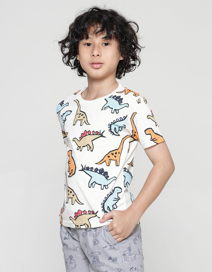 Little M Dino Print Style Boys T-Shirt