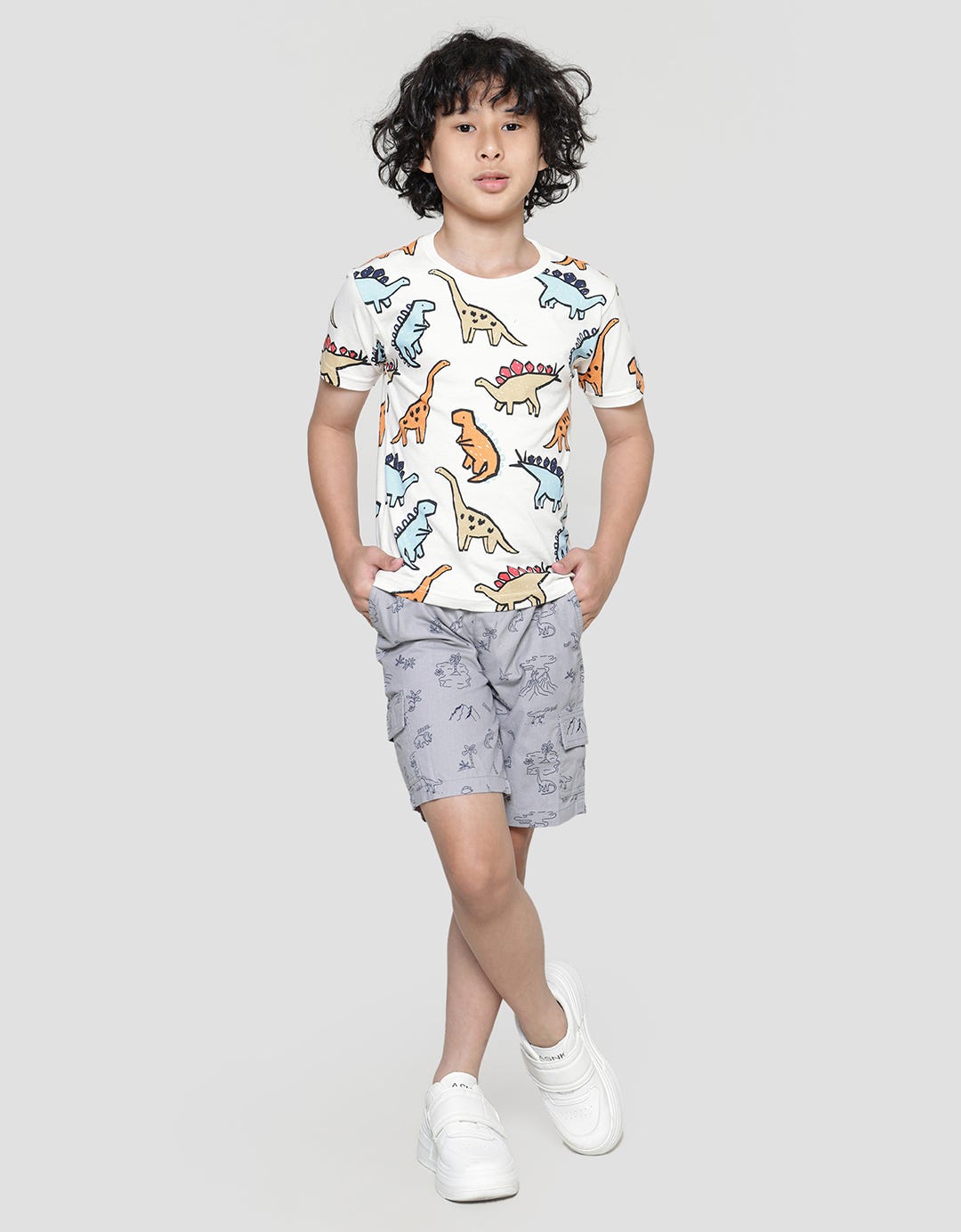 Little M Dino Print Style Boys T-Shirt