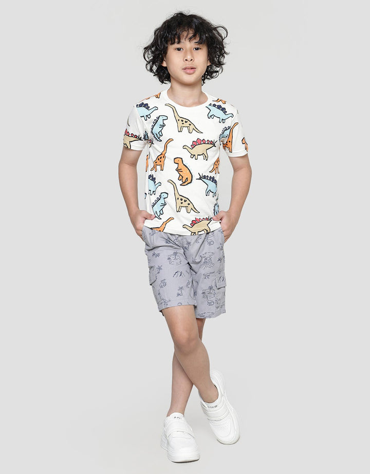 Little M Dino Print Style Boys T-Shirt