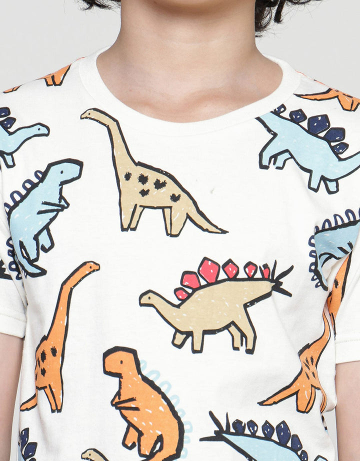 Little M Dino Print Style Boys T-Shirt