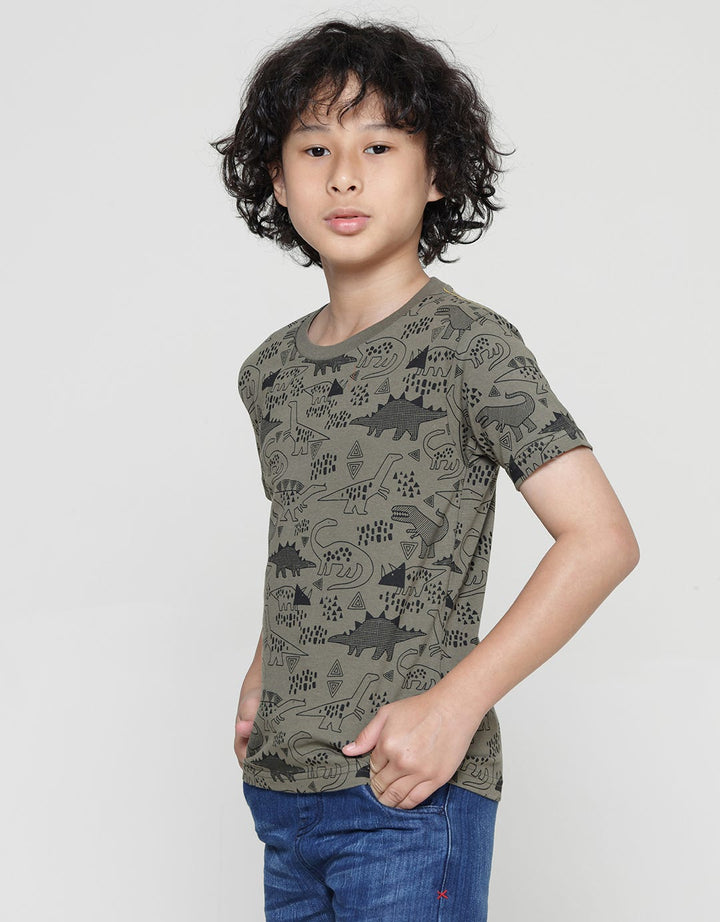 Little M Dino Outline Kaos Anak Laki-laki