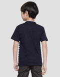 Little M  Stripes Aplikasi Bordir Kaos Henley Anak Laki-Laki