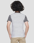 Little M Full Print Stripes Crane Boys Short Sleeve T-Shirt