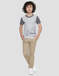 Little M Full Print Stripes Crane Boys Short Sleeve T-Shirt