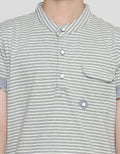 Little M Henley Stripes Kaos Lengan Pendek Anak Laki-Laki