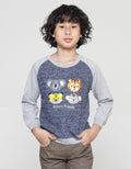 Little M Terry Corak Bordir Animal Sweater Anak Laki-Laki