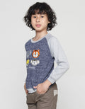 Little M Terry Corak Bordir Animal Sweater Anak Laki-Laki