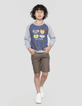 Little M Terry Corak Bordir Animal Sweater Anak Laki-Laki