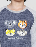 Little M Terry Corak Bordir Animal Sweater Anak Laki-Laki