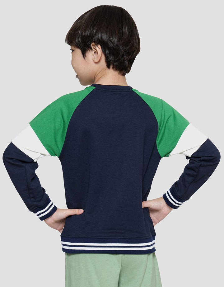 Little M Stripes Dino Sweater Anak Laki-laki