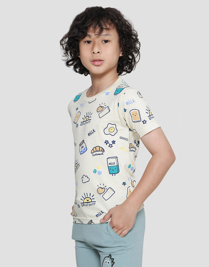Little M Full Print Great Day Kaos Lengan Pendek Anak Laki-Laki