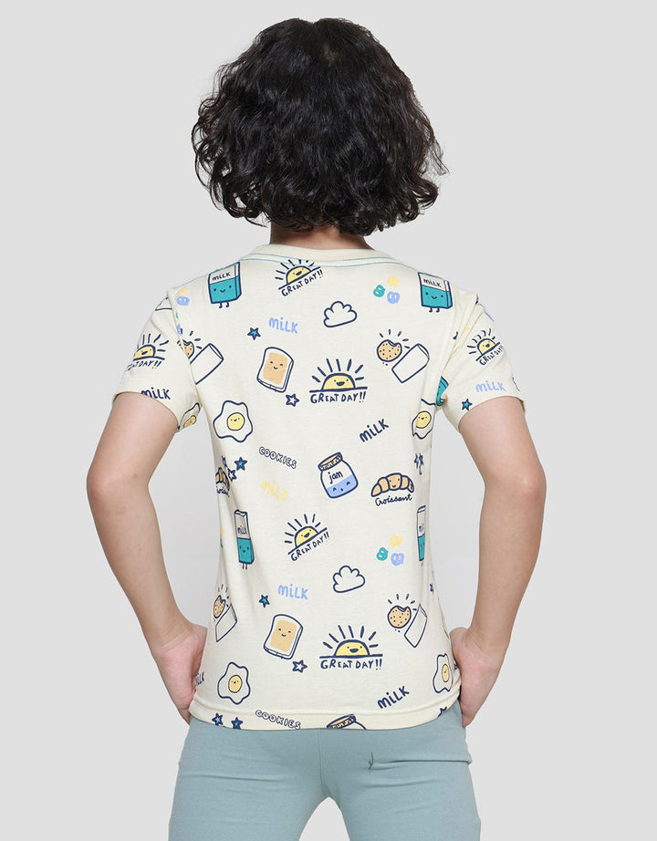 Little M Full Print Great Day Kaos Lengan Pendek Anak Laki-Laki