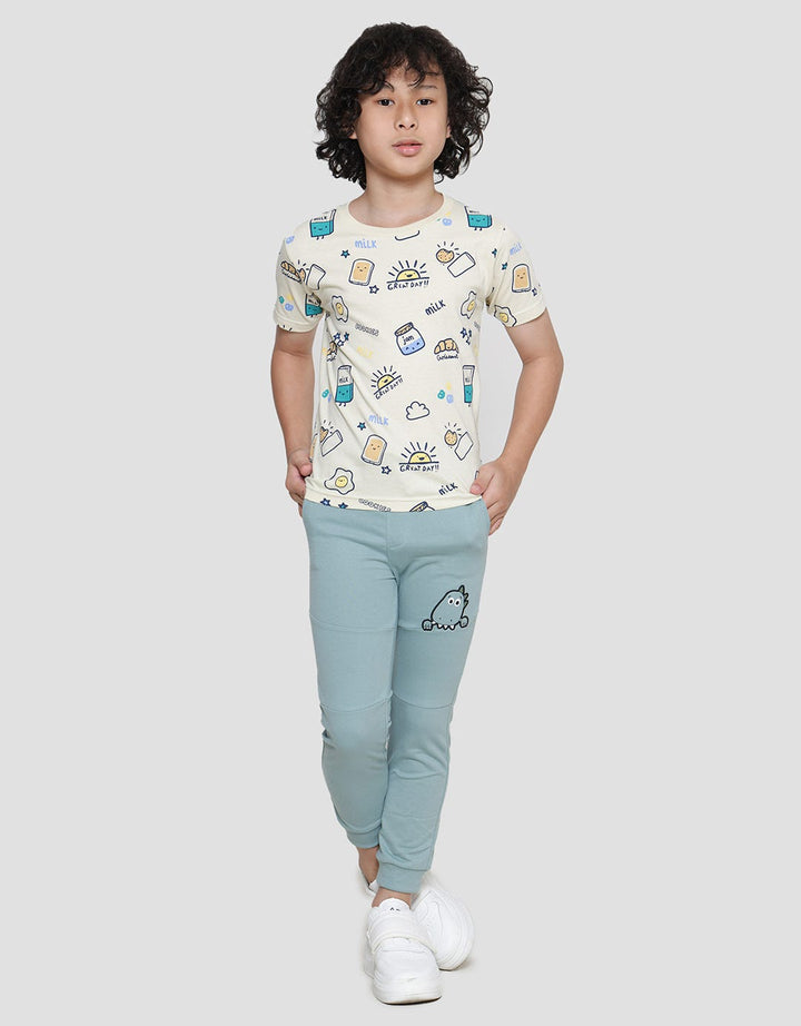 Little M Full Print Great Day Kaos Lengan Pendek Anak Laki-Laki