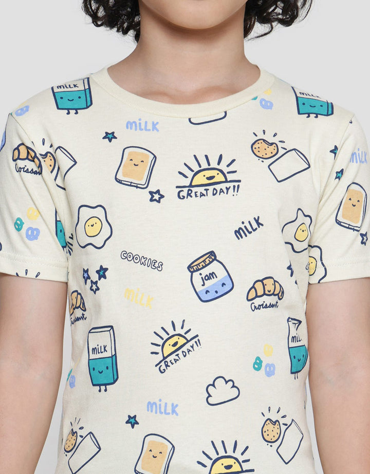 Little M Full Print Great Day Kaos Lengan Pendek Anak Laki-Laki