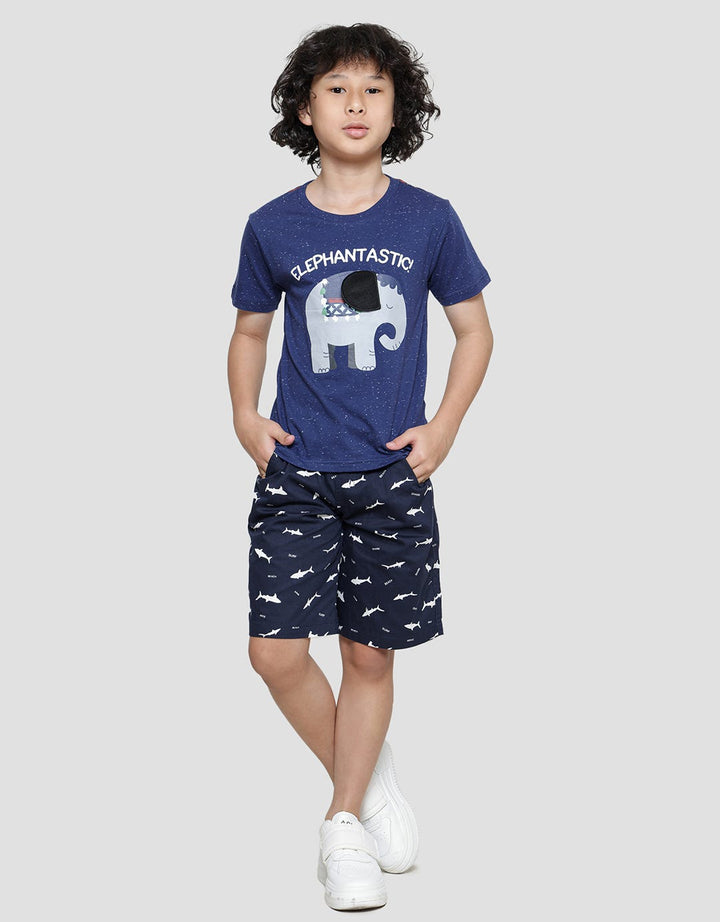 Little M Elephantstic Dropping Kaos Lengan Pendek Anak Laki-laki