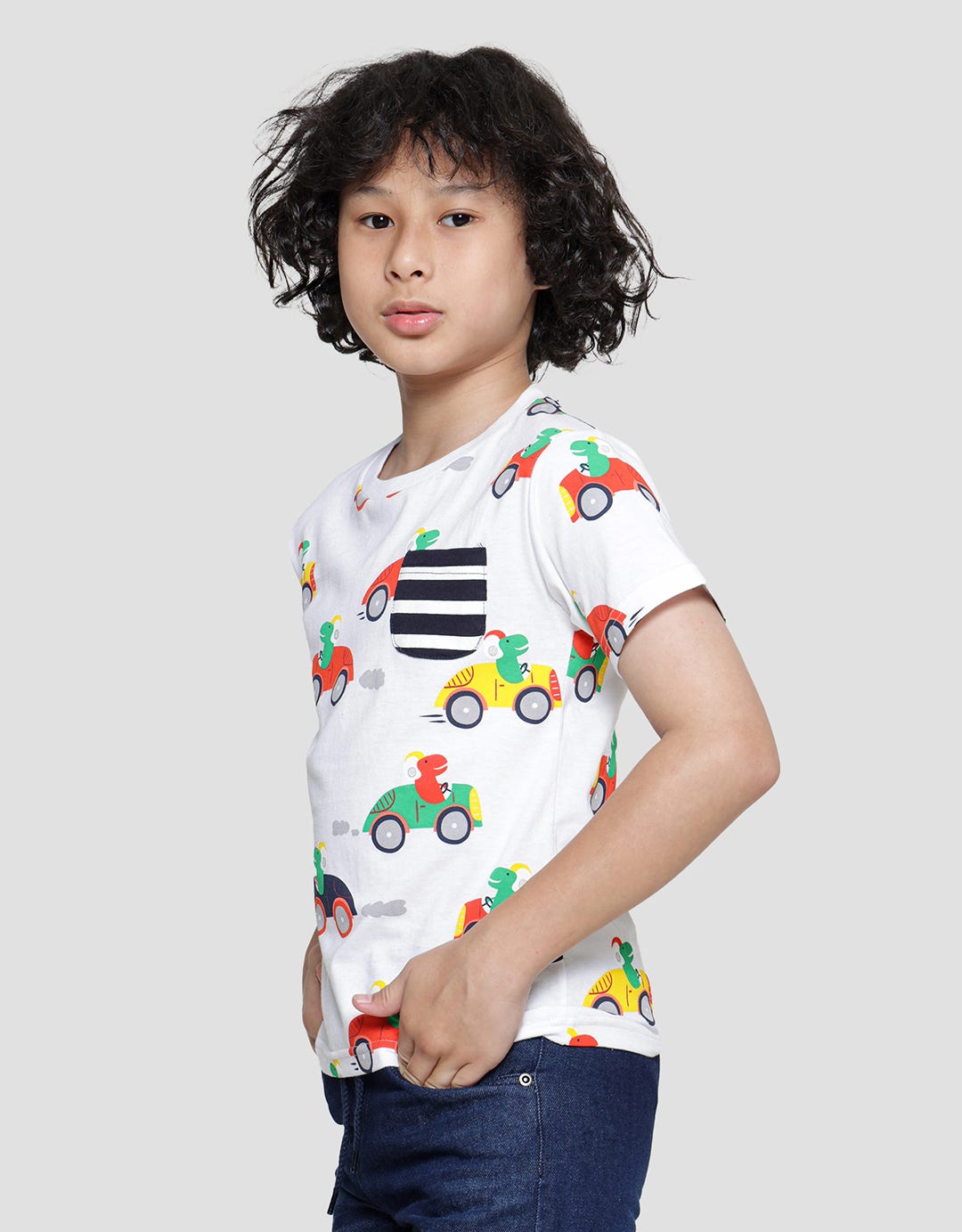 Little M Dino Pocket Boys T-Shirt
