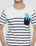 Little M Stripes Dino Boys Short Sleeve T-Shirt