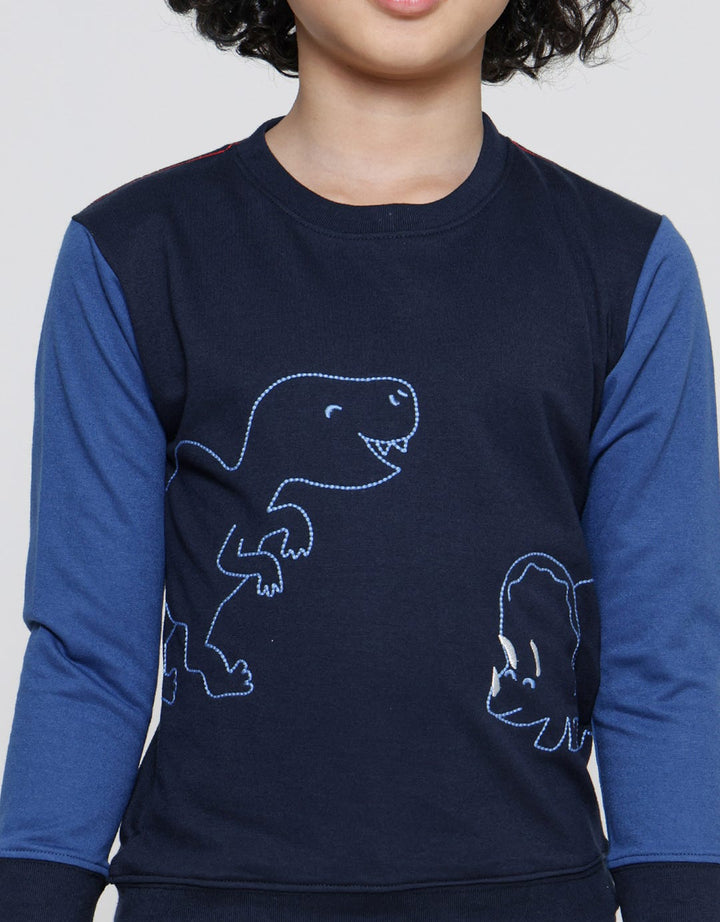 Little M Full Print Dino Sweater Anak Laki-Laki