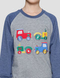 Little M Terry Corak Bordir Car Sweater Anak Laki-Laki