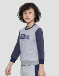 Little M Terry Emboss Aplikasi Stay Cool Sweater Anak Laki-Laki