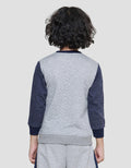 Little M Terry Emboss Aplikasi Stay Cool Sweater Anak Laki-Laki