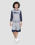 Little M Terry Emboss Aplikasi Stay Cool Sweater Anak Laki-Laki
