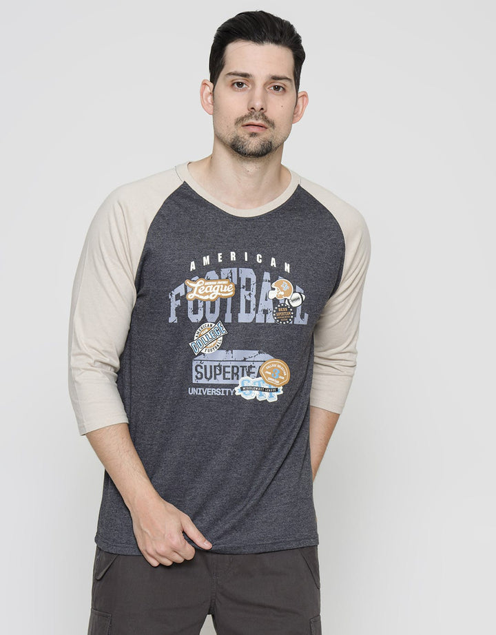 T Zone 3/4 Raglan T-Shirt Theme Varsity Icon - Football