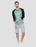 T Zone 3/4 Raglan T-Shirt Theme Varsity Icon - Football