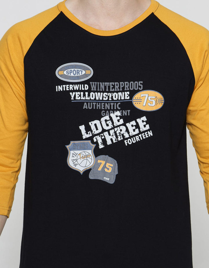 T Zone 3/4 Raglan T-Shirt Theme Varsity Icon - Yellowstone