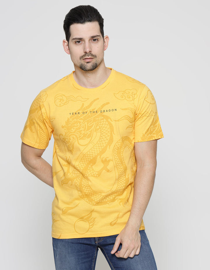 T Zone Big Dragon Print Kaos Pria