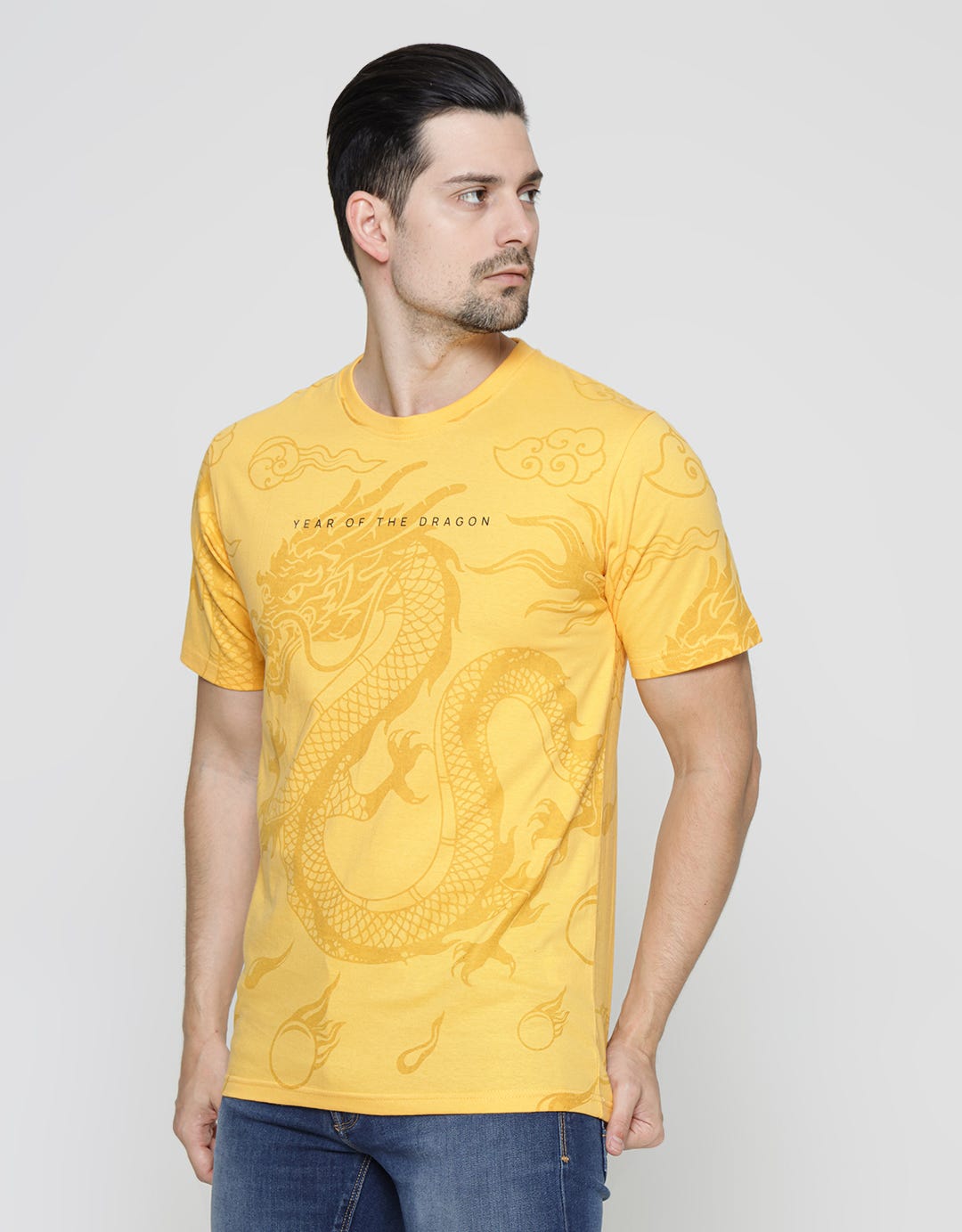 T Zone Big Dragon Print Kaos Pria
