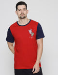 T Zone Contrast Sleeve Kaos Casual Pria