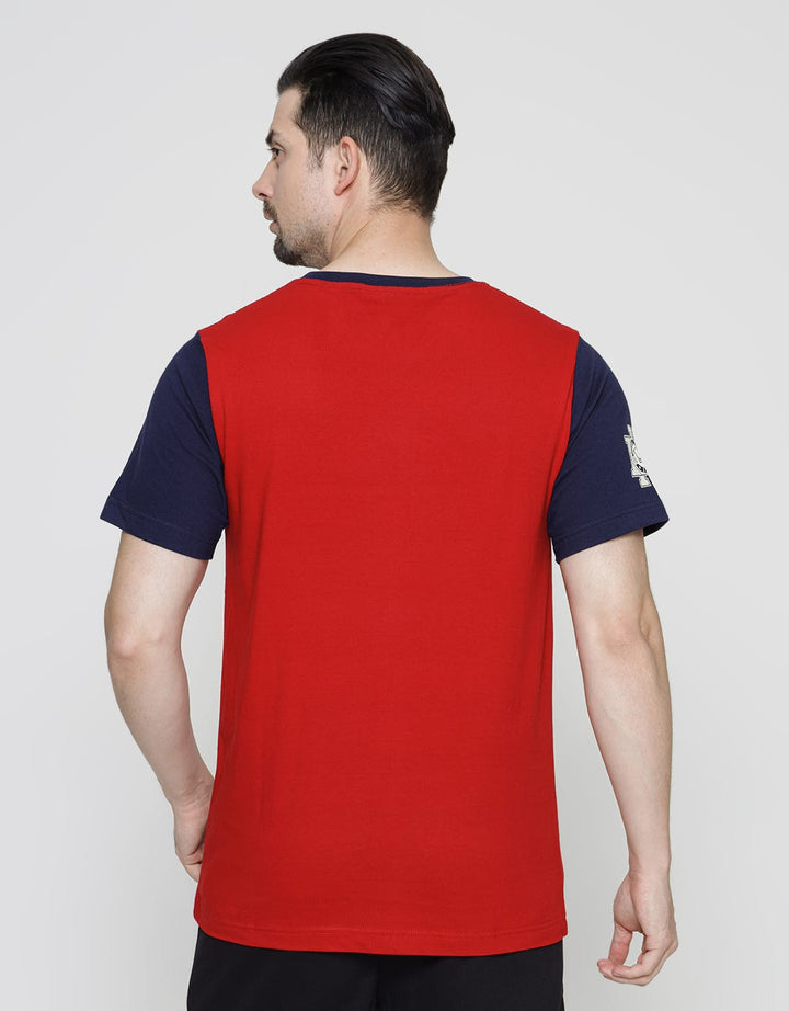T Zone Contrast Sleeve Kaos Casual Pria