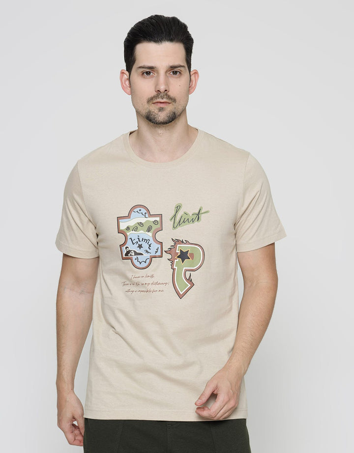 T Zone Limit Print Casual Kaos Pria