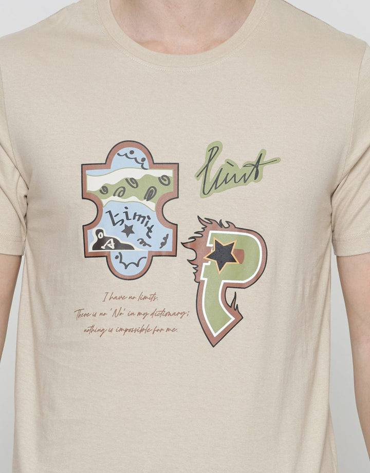 T Zone Limit Print Casual Kaos Pria