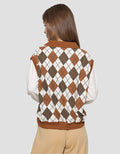 Nevada Polo Neck Argyle Pattern Sweater Wanita