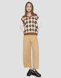 Nevada Polo Neck Argyle Pattern Sweater Wanita