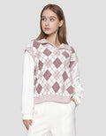 Nevada Polo Neck Argyle Pattern Sweater Wanita