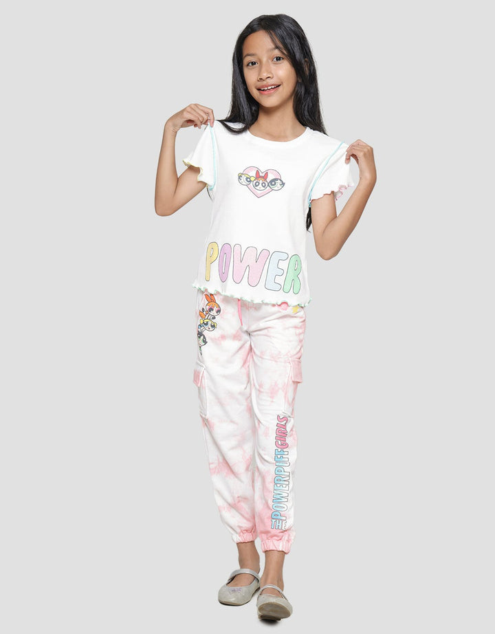 Character Powerpuff Girls Kaos Power Rib Anak Perempuan