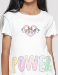 Character Powerpuff Girls Kaos Power Rib Anak Perempuan