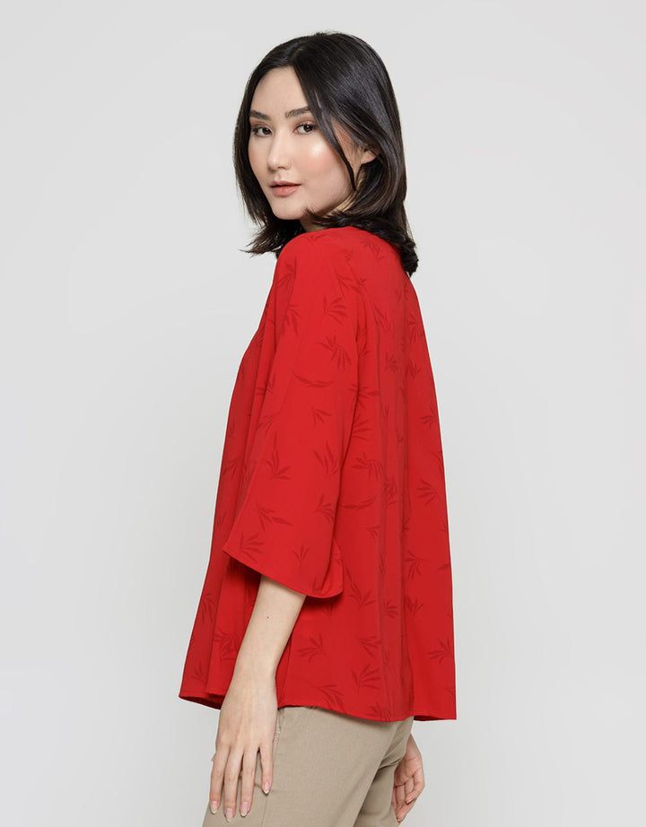 St. Yves Plackat Embossed Blouse Wanita