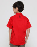 Pingu Patch Print Word Boys Short Shirt