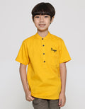 Pingu Logo Print Kemeja Anak Laki Laki