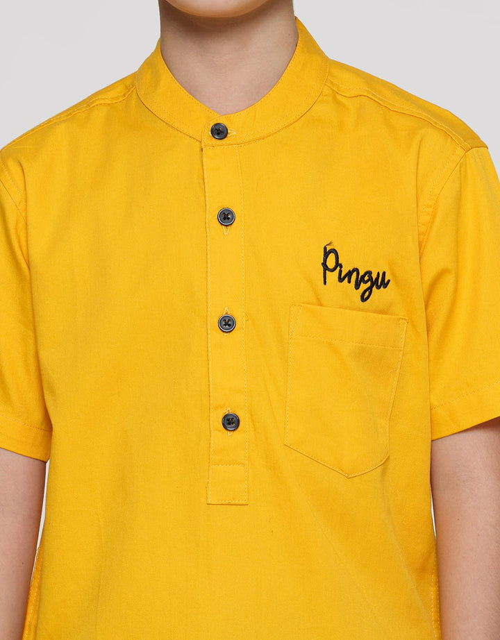 Pingu Logo Print Kemeja Anak Laki Laki
