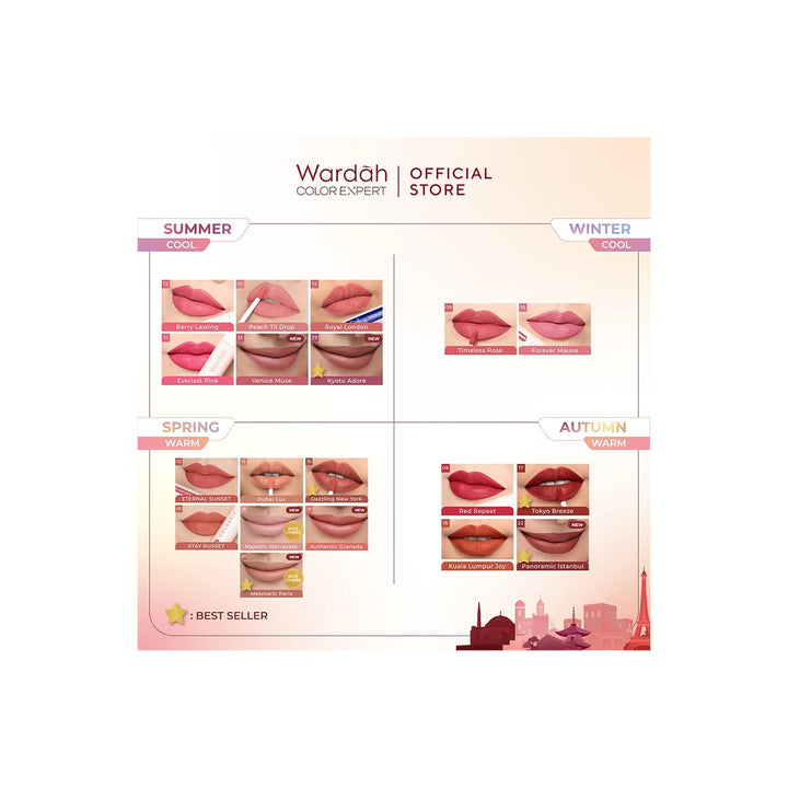 Wardah Colorfit Last All Day Lip Paint 21 Venice Muse 4,2 g (NEW)
