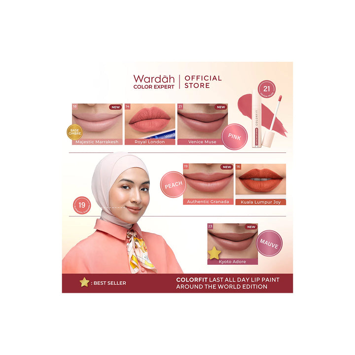 Wardah Colorfit Last All Day Lip Paint 21 Venice Muse 4,2 g (NEW)